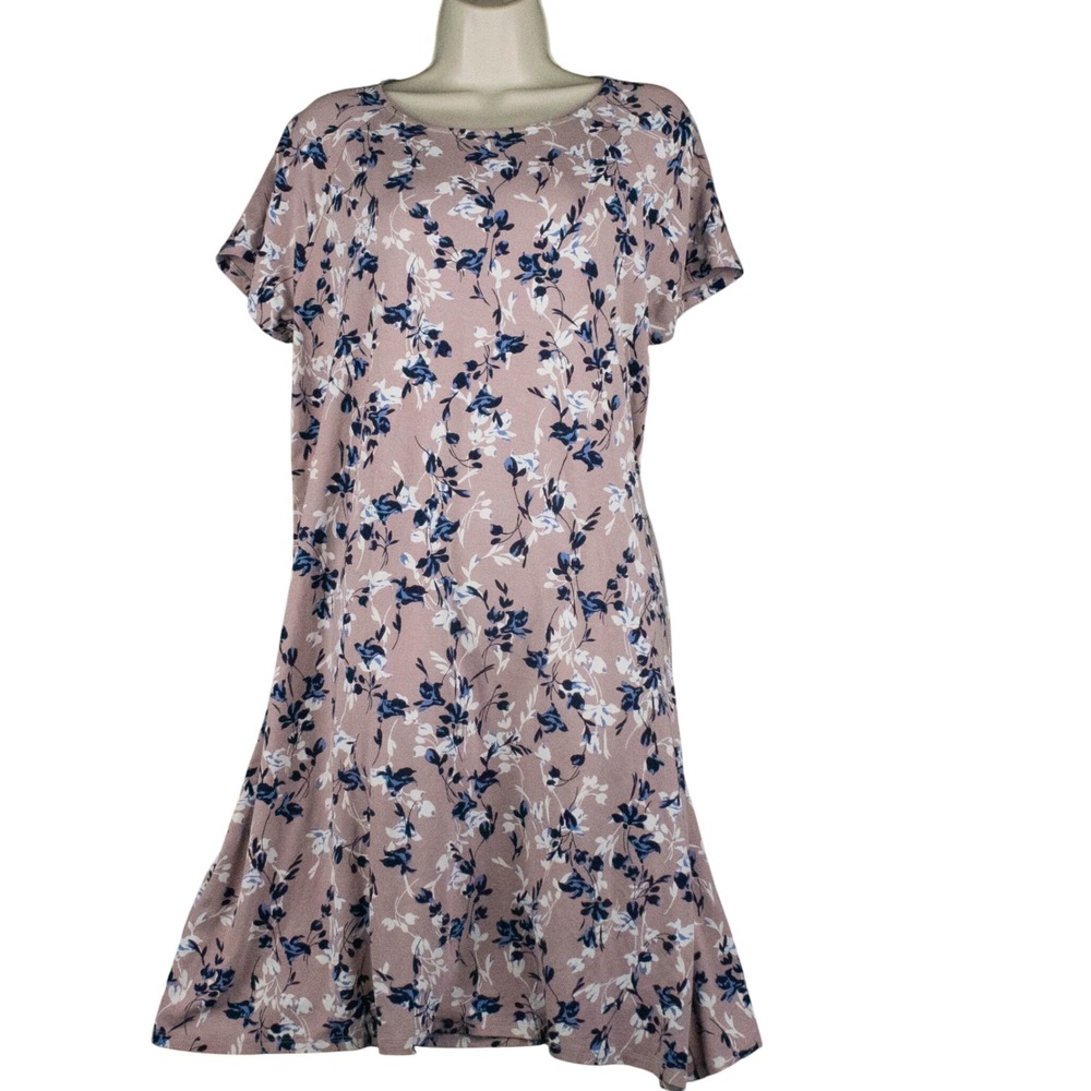 J Jill Dress Womens M‎ Pink Floral Stretch Dress